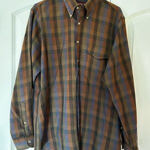Nordstrom Men’s Sz L Wool Blend Plaid Long Sleeve Pocket Button Up Shirt Spot